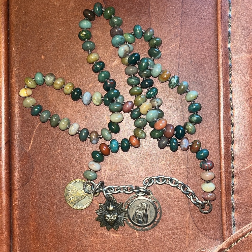Miracle Icons 28” Tourmaline 3 Piece Medallion Necklace